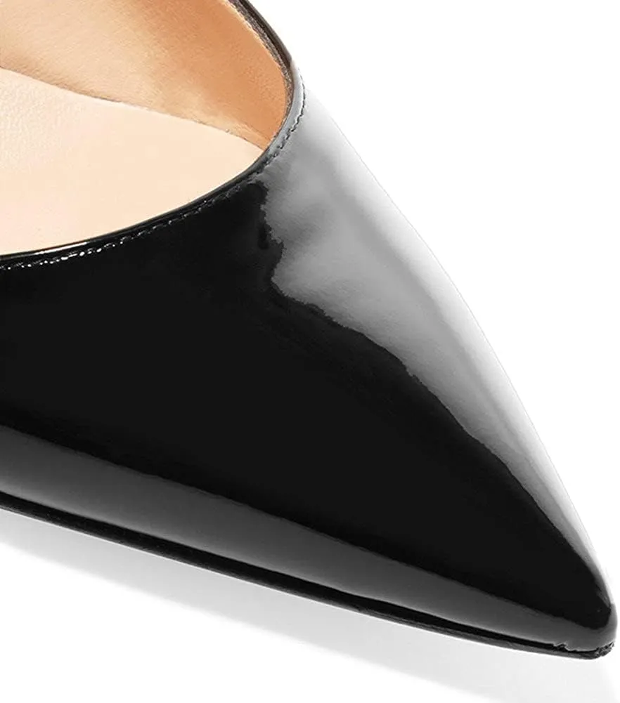 Slingback Pumps, Women's Pointed Toe Low Heel Sandals Slingback Strap Kitten Heel Pumps Evening Party Wedding Shoes