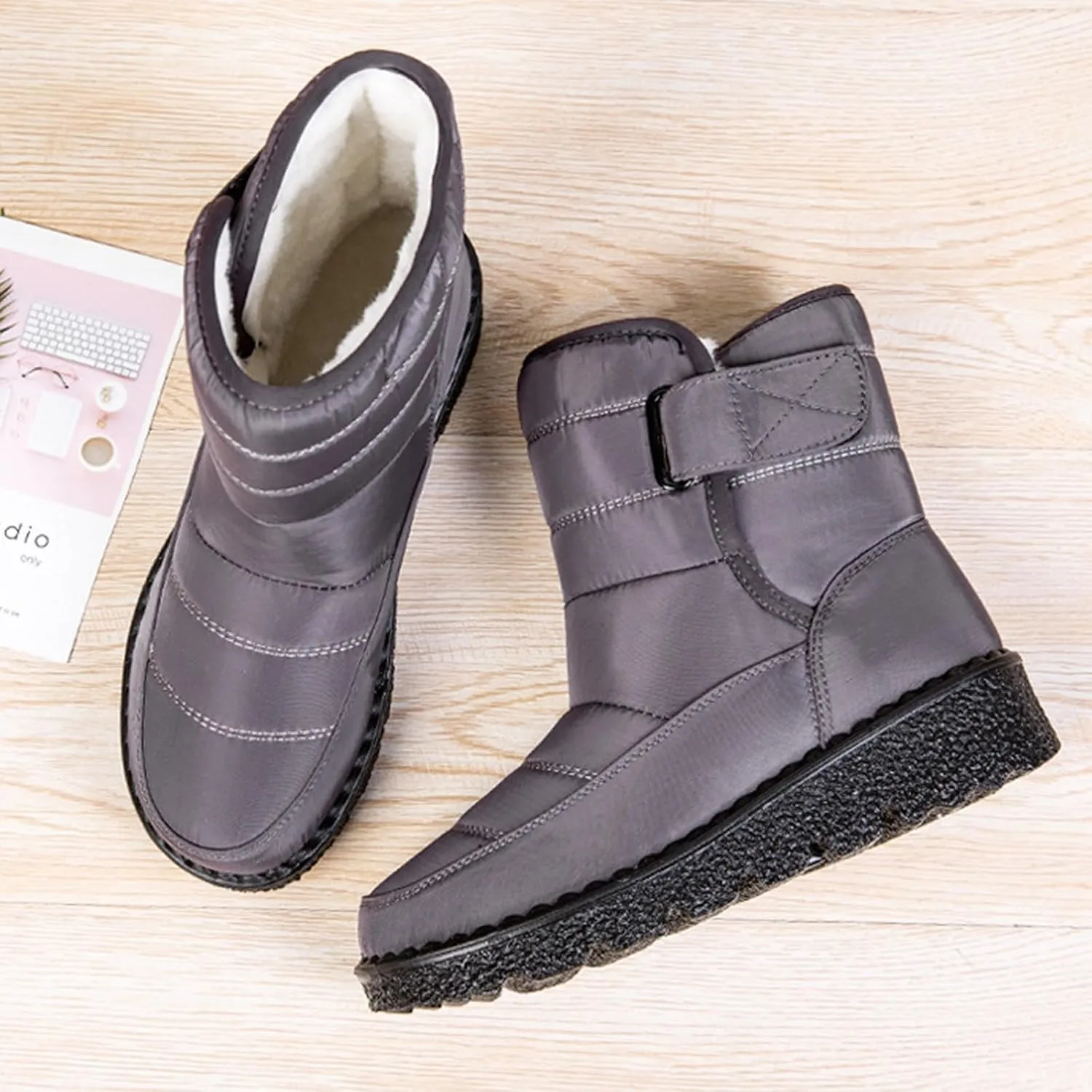 Snow Boots For Women Platform Boots for Women Comfy Flat Boots Fashion Comfortable Soft Sole Warm Padded Snow Boots