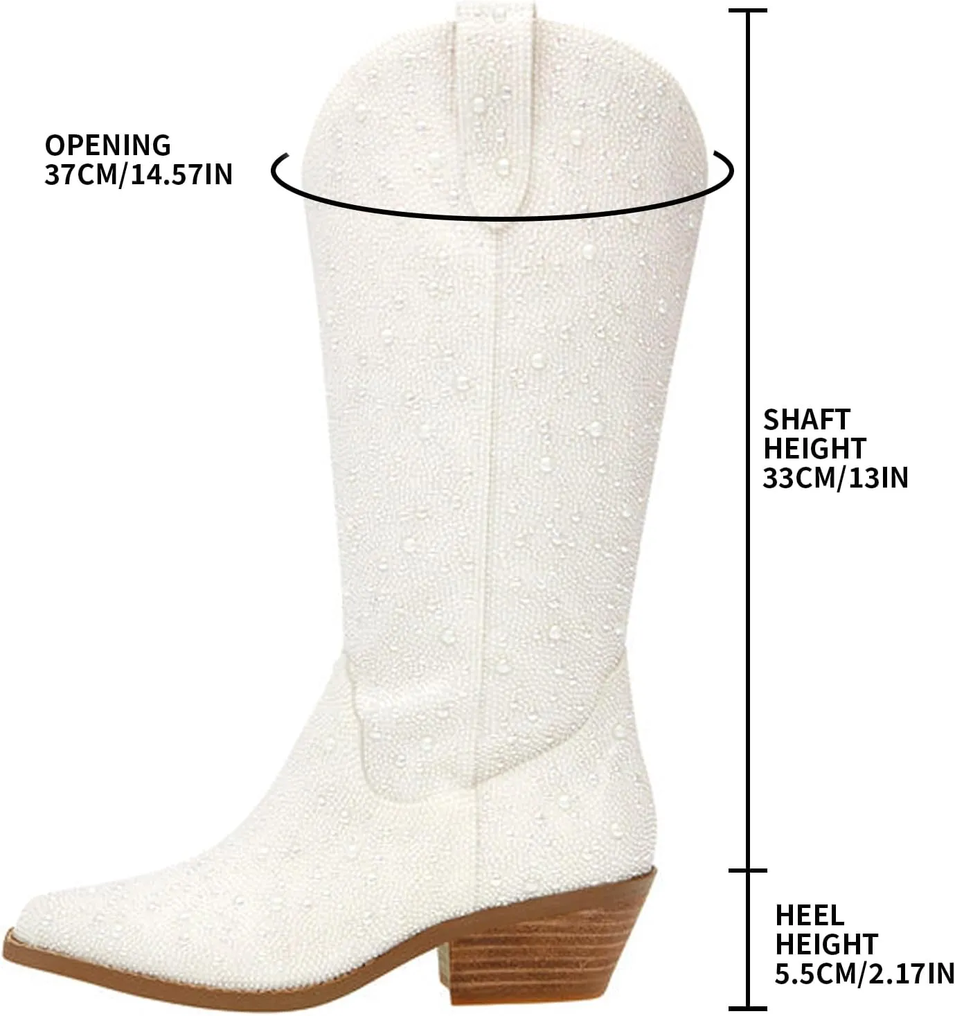 SOVANYOU Women's Rhinestone Cowboy Boots Pointed Almond Toe Block Heel Sparkly Cowgirl Boots