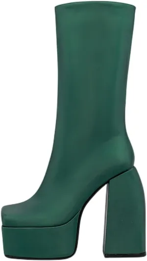 Spike Heels Platform Boots Snakeskin Heels Boots Chunky Heel Square Toe Boots