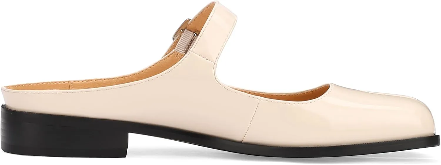 Split Coverd Toe Nainja Women Lofers Adjustable Buckle Mary Janes Mules Slingback Slip On Casual Shoes Flats