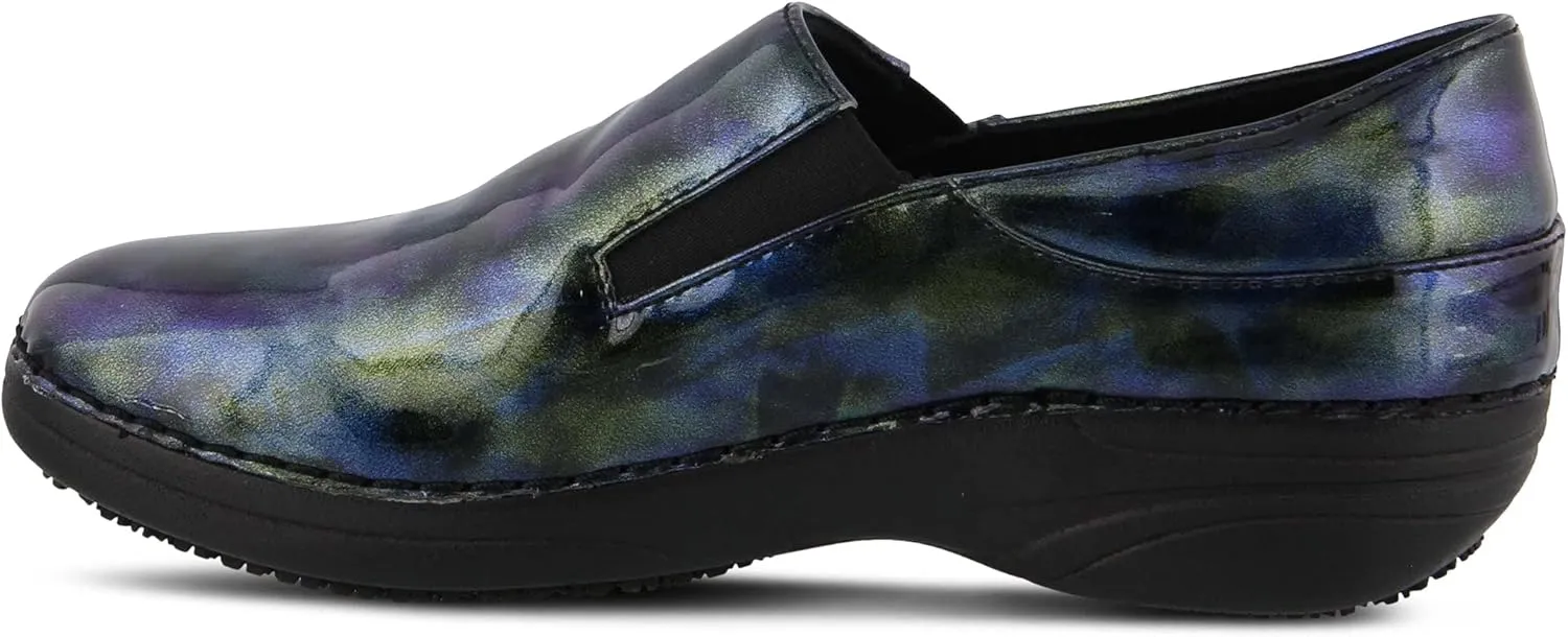 Spring Step Ferrara-Fog Slip-On Shoes for Women - Professional Work Shoes with Comfortable Round Toe - Lightweight, Durable Non Slip Ladies Casual Loafers with Removale Insole