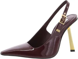 Steve Madden Womens Divine Patent Leather Slingback Heels Red 8.5 Medium (B,M)