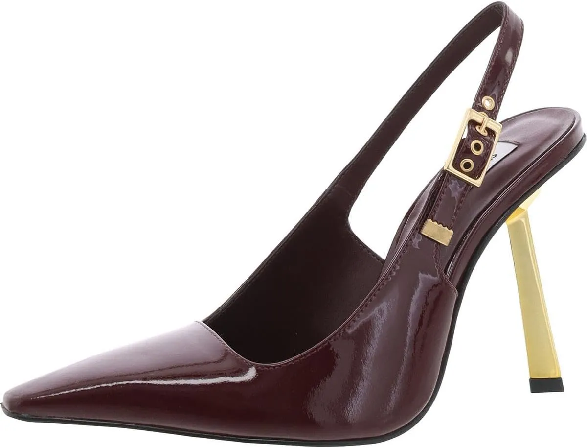 Steve Madden Womens Divine Patent Leather Slingback Heels Red 8.5 Medium (B,M)
