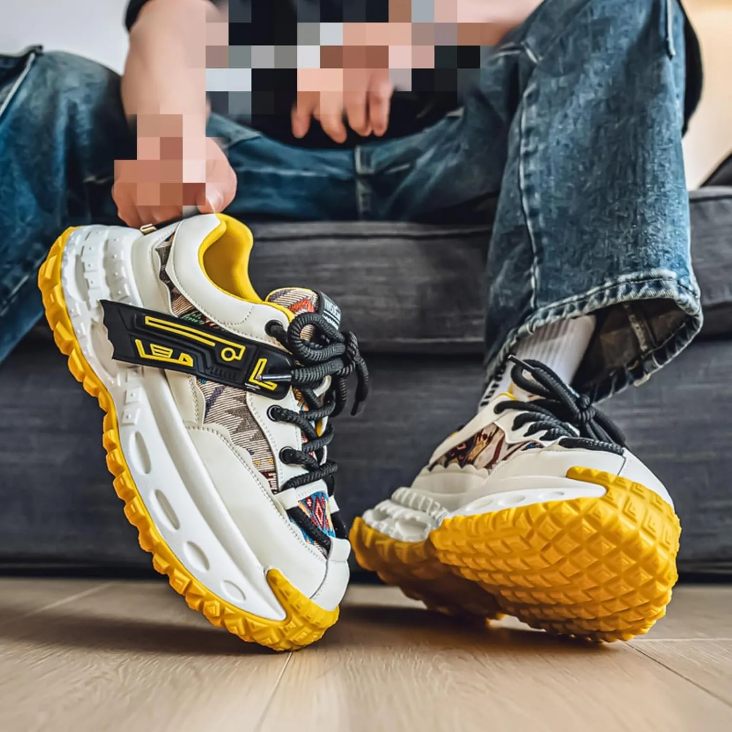 Stylish, Unique and Trendy Fashion Chunky Sneakers for Men - Men's Comfortable and Durable Athleisure Casual Shoes for Daily Commutes