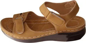 SuanlaTDS Wedge Sandals for Women Orthopedic Arch Support Walking Shoes 2025 Comfortable Summer Dressy Platform Adjustable Ankle Strap Open Toe Casual Low Wedges Heel Sandal for Outdoor