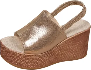 SuanlaTDS Womens Wedge Sandals 2025 Platform Elastic Ankle Strap Dressy Summer Open Toe Wedding Bridal Evening Cocktail Dress Shoes Sexy High Heels Wedges Comfortable Slip-on Heeled Sandal