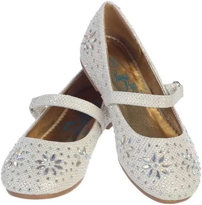 Swea Pea & Lilli Girls Rhinestone Flats with Strap