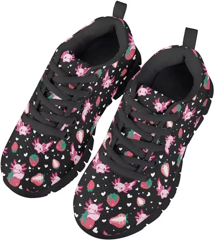 SYtrade Girls Athletic Shoes Kid's Lace-up Running Shoe Black Sole