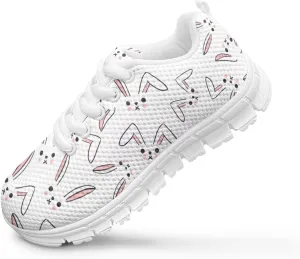 SYtrade Kids Spring Sneakers for Girls Lace-up Running Tennis Shoes White Sole
