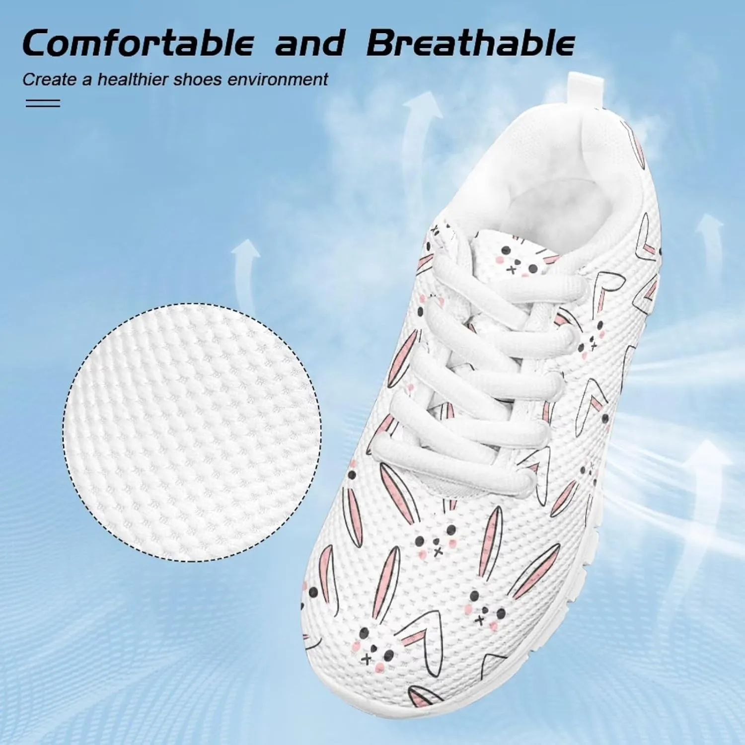 SYtrade Kids Spring Sneakers for Girls Lace-up Running Tennis Shoes White Sole