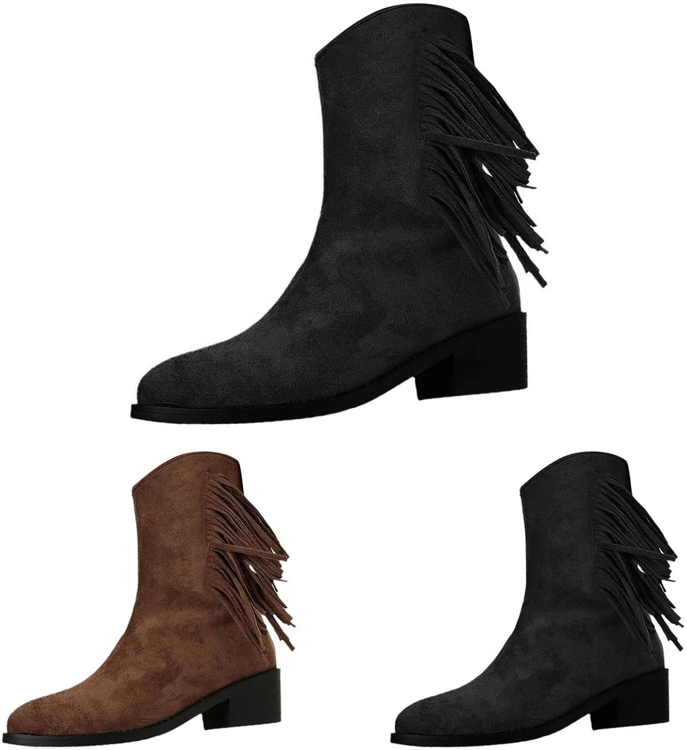 Tan Booties Sexy Ankle Boots for Women Comfy Cowboy Boots for Women Women's with Arch Support Black Ankle Boots Wide Width for Women Chunky Heel Womens Ankle Booties Wide