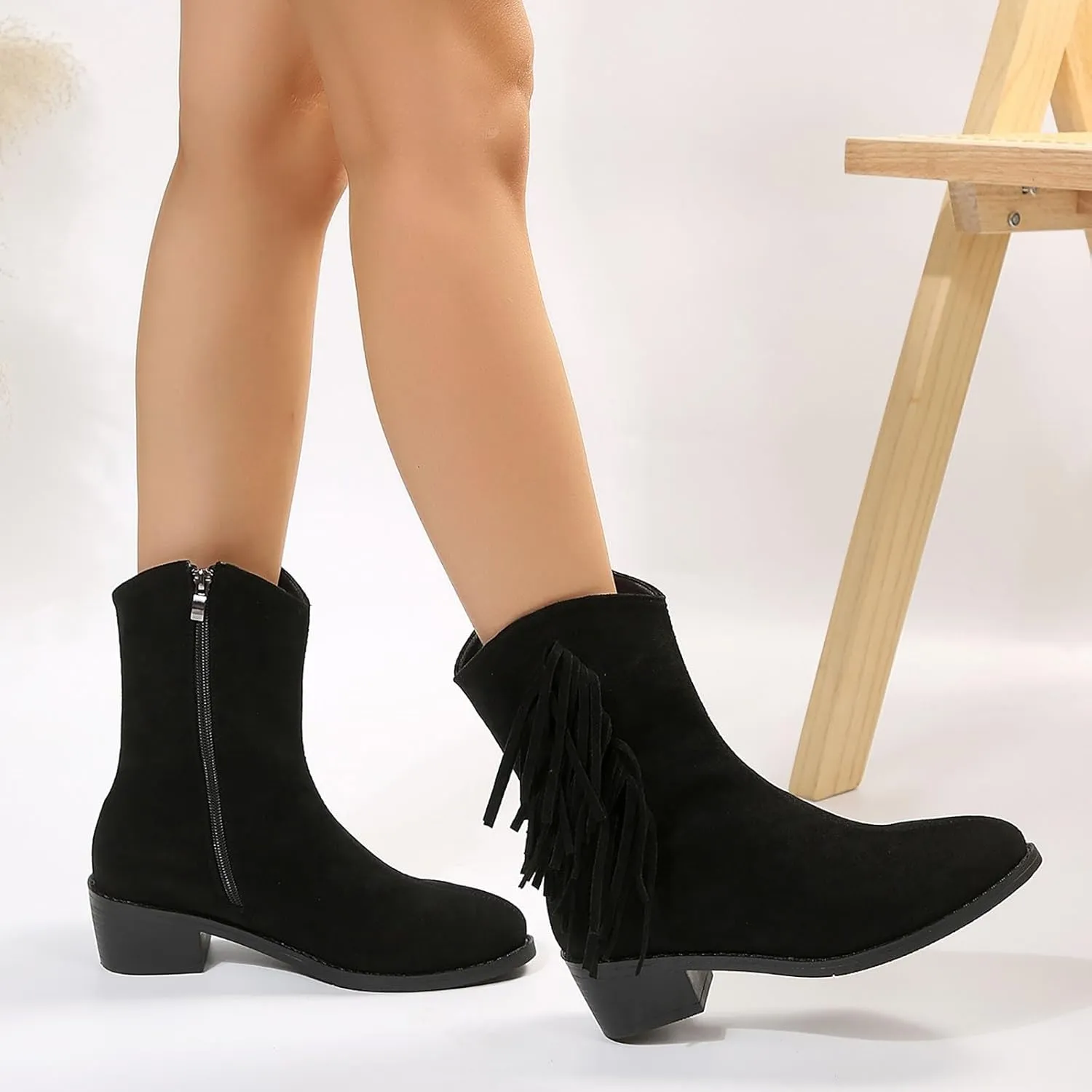Tan Booties Sexy Ankle Boots for Women Comfy Cowboy Boots for Women Women's with Arch Support Black Ankle Boots Wide Width for Women Chunky Heel Womens Ankle Booties Wide