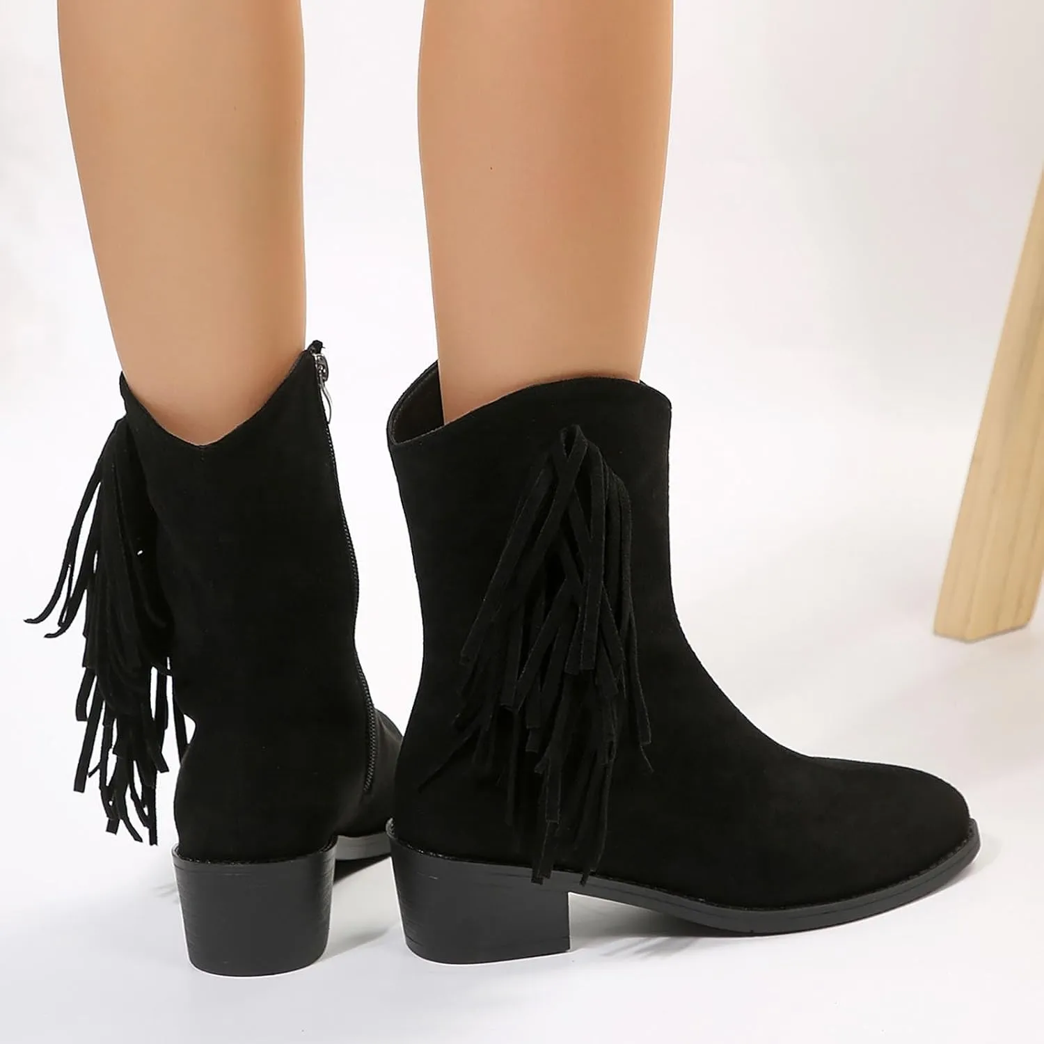 Tan Booties Sexy Ankle Boots for Women Comfy Cowboy Boots for Women Women's with Arch Support Black Ankle Boots Wide Width for Women Chunky Heel Womens Ankle Booties Wide