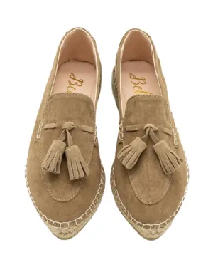 Taupe Espadrilles Pointy (mit Tassel)