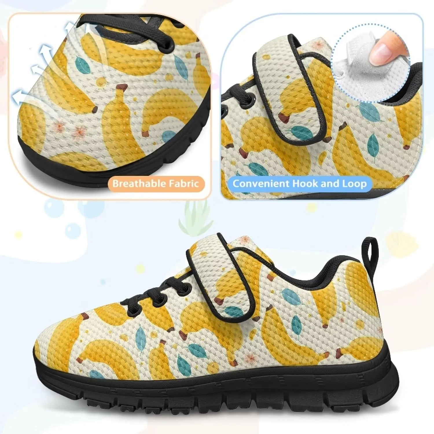 Tennis Shoes for Boys Girls Slip On Strap Athletic Running Shoes Sneaker Wide Barefoot School Sneakers for Children/Big Kids/Toddler US 11-15