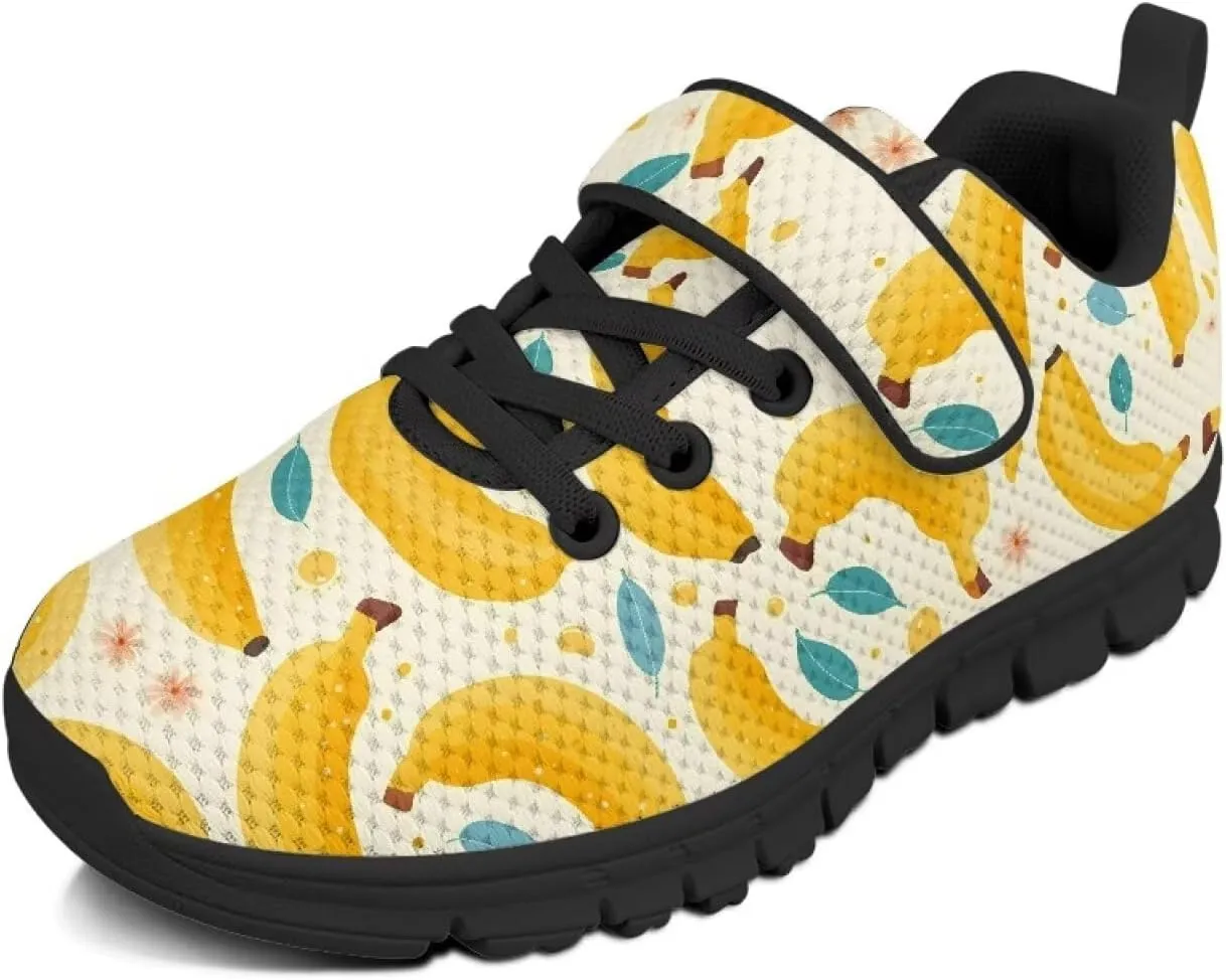 Tennis Shoes for Boys Girls Slip On Strap Athletic Running Shoes Sneaker Wide Barefoot School Sneakers for Children/Big Kids/Toddler US 11-15