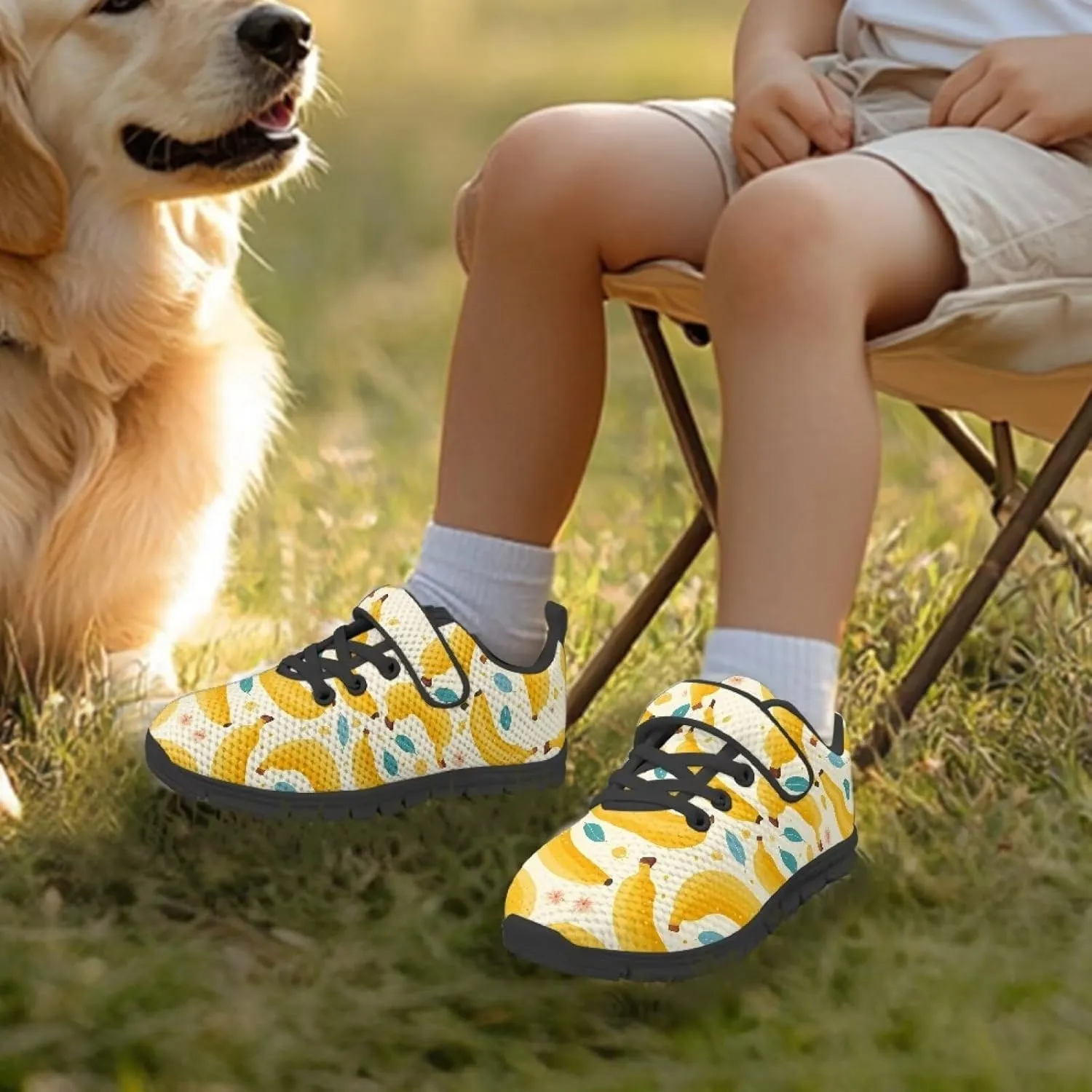 Tennis Shoes for Boys Girls Slip On Strap Athletic Running Shoes Sneaker Wide Barefoot School Sneakers for Children/Big Kids/Toddler US 11-15