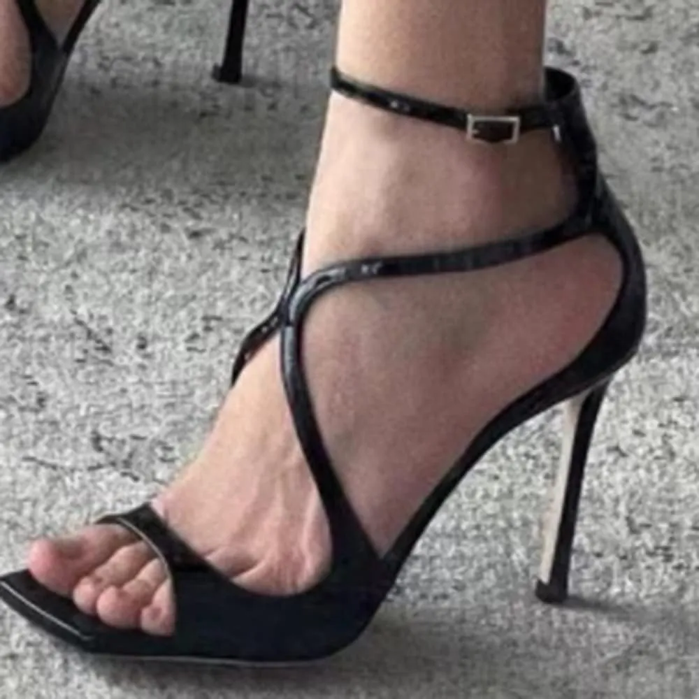 THESHY Women's Heeled Sandals Ankle Strap Buckles Stilettos Open Toe Pumps Cross Strap High Heels Fashion Dress Shoes