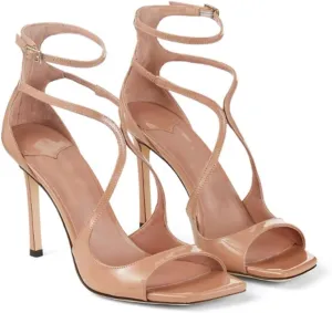 THESHY Women's Heeled Sandals Ankle Strap Buckles Stilettos Open Toe Pumps Cross Strap High Heels Fashion Dress Shoes