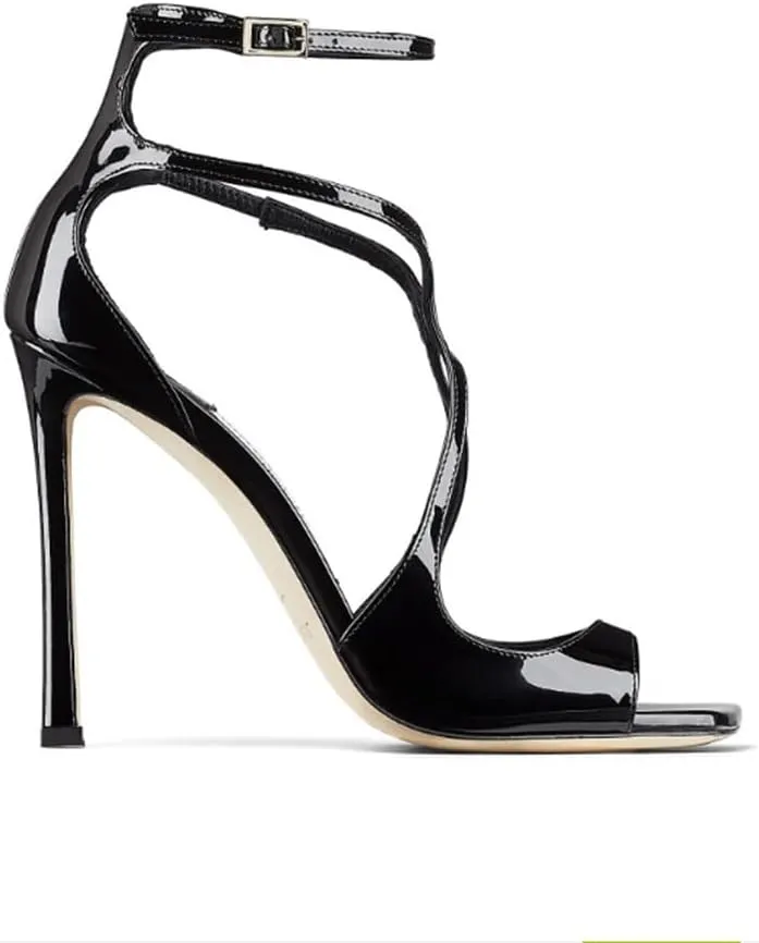 THESHY Women's Heeled Sandals Ankle Strap Buckles Stilettos Open Toe Pumps Cross Strap High Heels Fashion Dress Shoes
