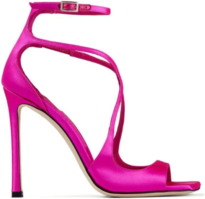 THESHY Women's Heeled Sandals Ankle Strap Buckles Stilettos Open Toe Pumps Cross Strap High Heels Fashion Dress Shoes