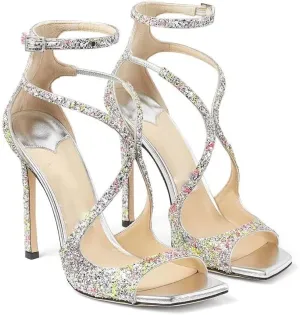 THESHY Women's Heeled Sandals Ankle Strap Buckles Stilettos Open Toe Pumps Cross Strap High Heels Fashion Dress Shoes