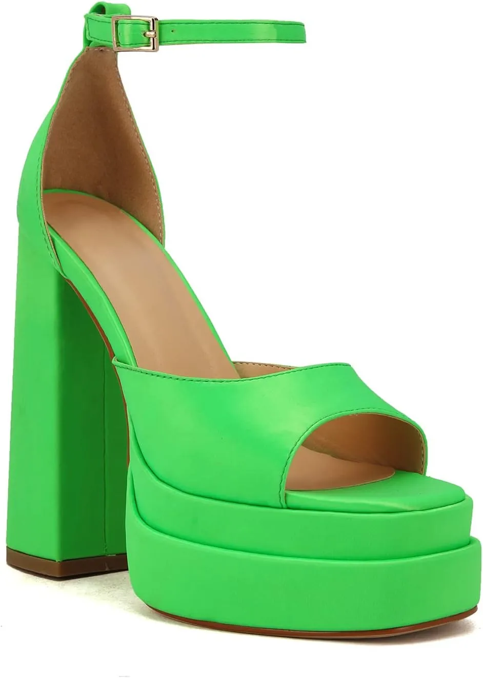 THESHY Womens Platform Ankle Strap Sandals Open Toe Wedge Chunky High Block Heels Fashion Dress Sandal for Women