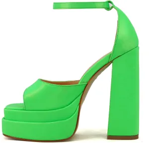 THESHY Womens Platform Ankle Strap Sandals Open Toe Wedge Chunky High Block Heels Fashion Dress Sandal for Women