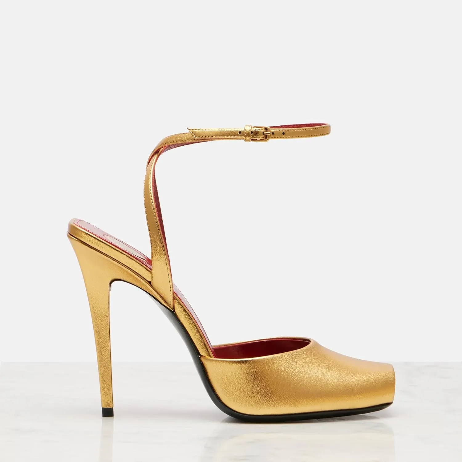 THESHY Womens Sandals Square Open Toe Stiletto High Heels Leather Ankle Strap Sandals Peep Toe Backless Buckle Dress Party Fashion Shoes for Women