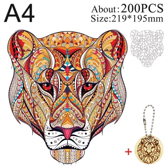 Tiger 'Merigold Boho' 3D Wood Jigsaw Puzzle