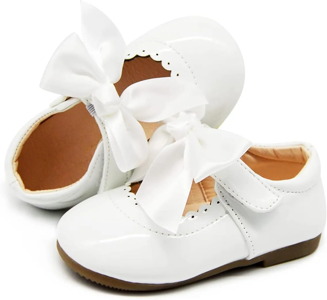 Timatego Toddler Baby Girls Dress Shoes Ballet Sparkle Wedding Party Princess Mary Jane Ballerina Flats Shoes for Girls