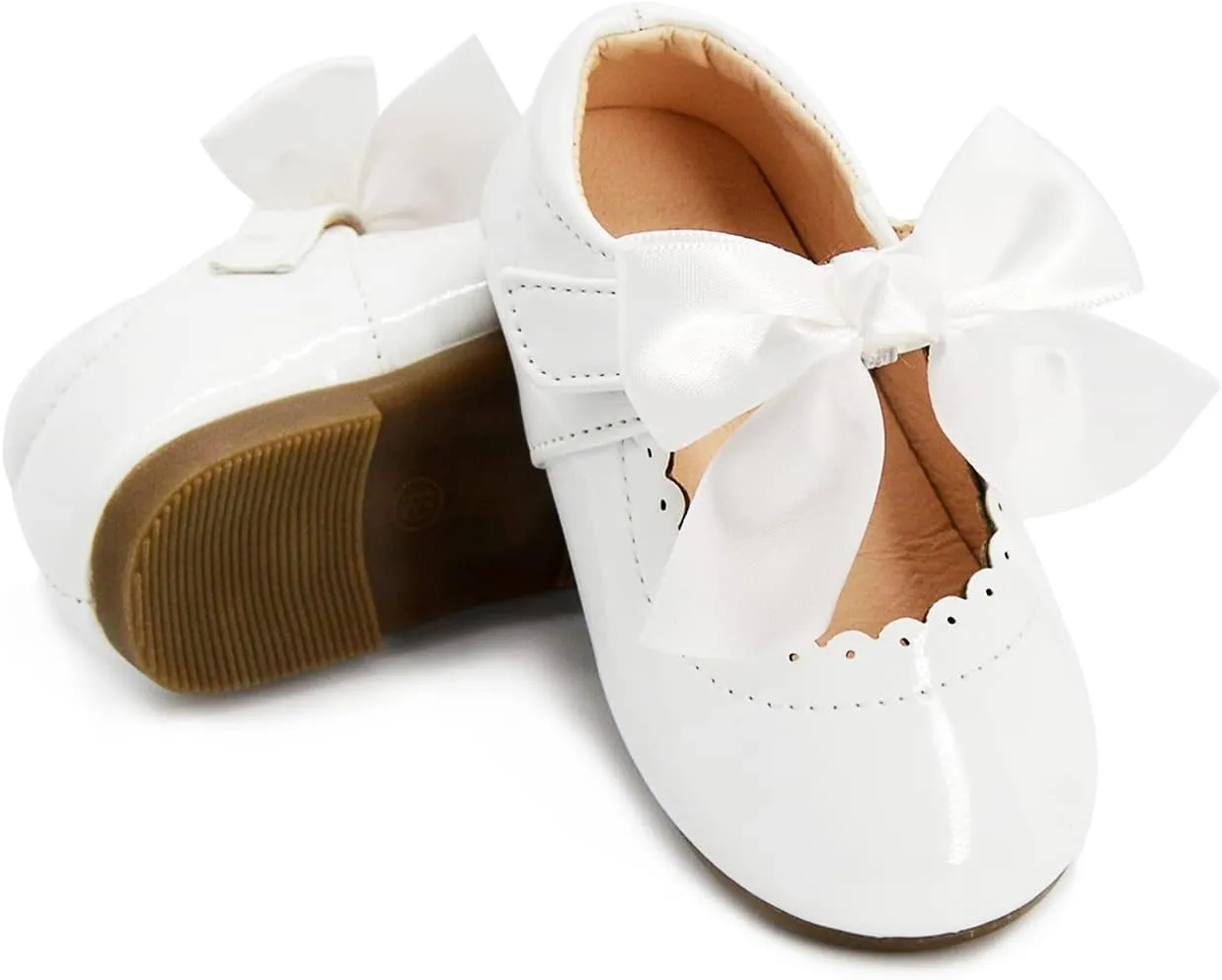 Timatego Toddler Baby Girls Dress Shoes Ballet Sparkle Wedding Party Princess Mary Jane Ballerina Flats Shoes for Girls