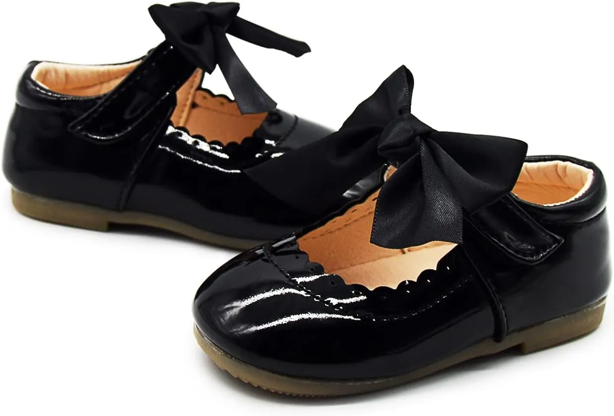 Timatego Toddler Baby Girls Dress Shoes Ballet Sparkle Wedding Party Princess Mary Jane Ballerina Flats Shoes for Girls