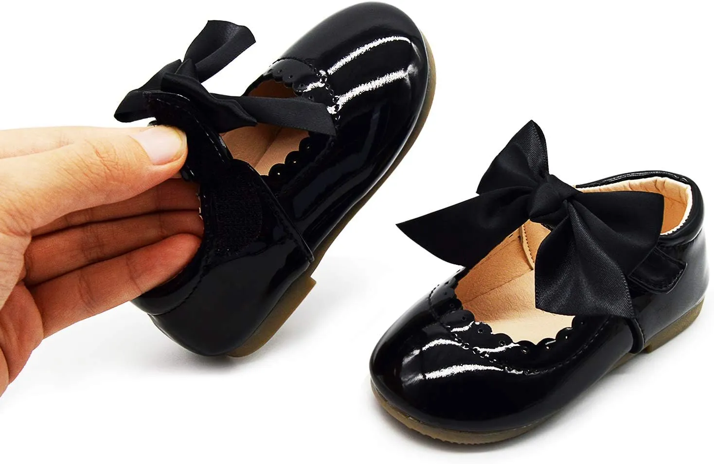 Timatego Toddler Baby Girls Dress Shoes Ballet Sparkle Wedding Party Princess Mary Jane Ballerina Flats Shoes for Girls