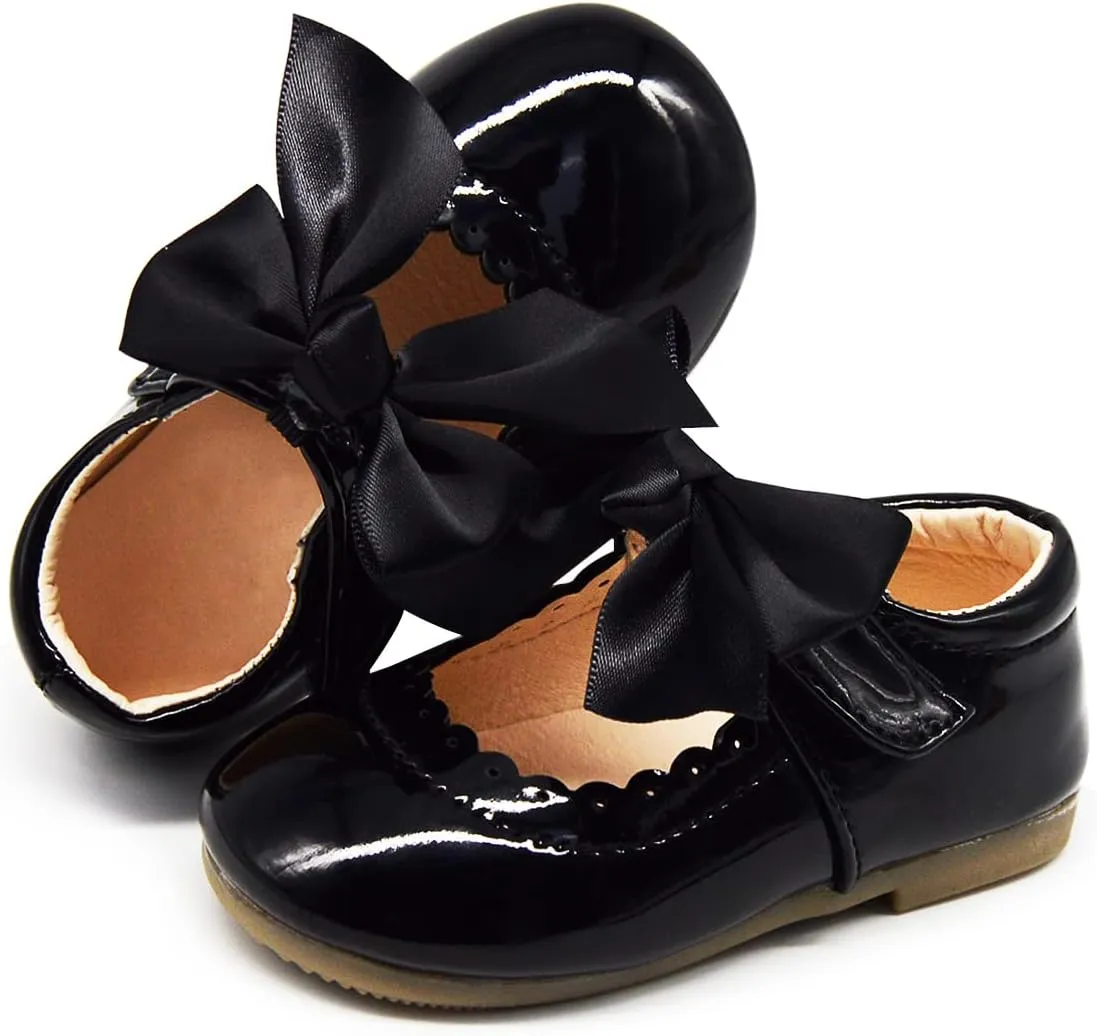 Timatego Toddler Baby Girls Dress Shoes Ballet Sparkle Wedding Party Princess Mary Jane Ballerina Flats Shoes for Girls