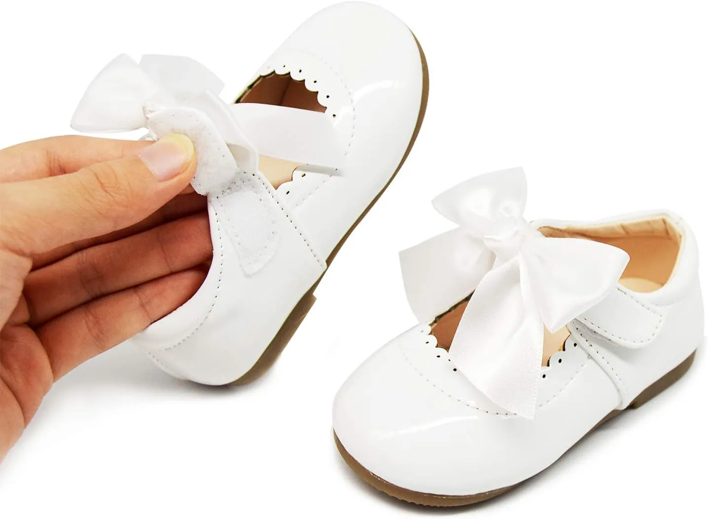 Timatego Toddler Baby Girls Dress Shoes Ballet Sparkle Wedding Party Princess Mary Jane Ballerina Flats Shoes for Girls