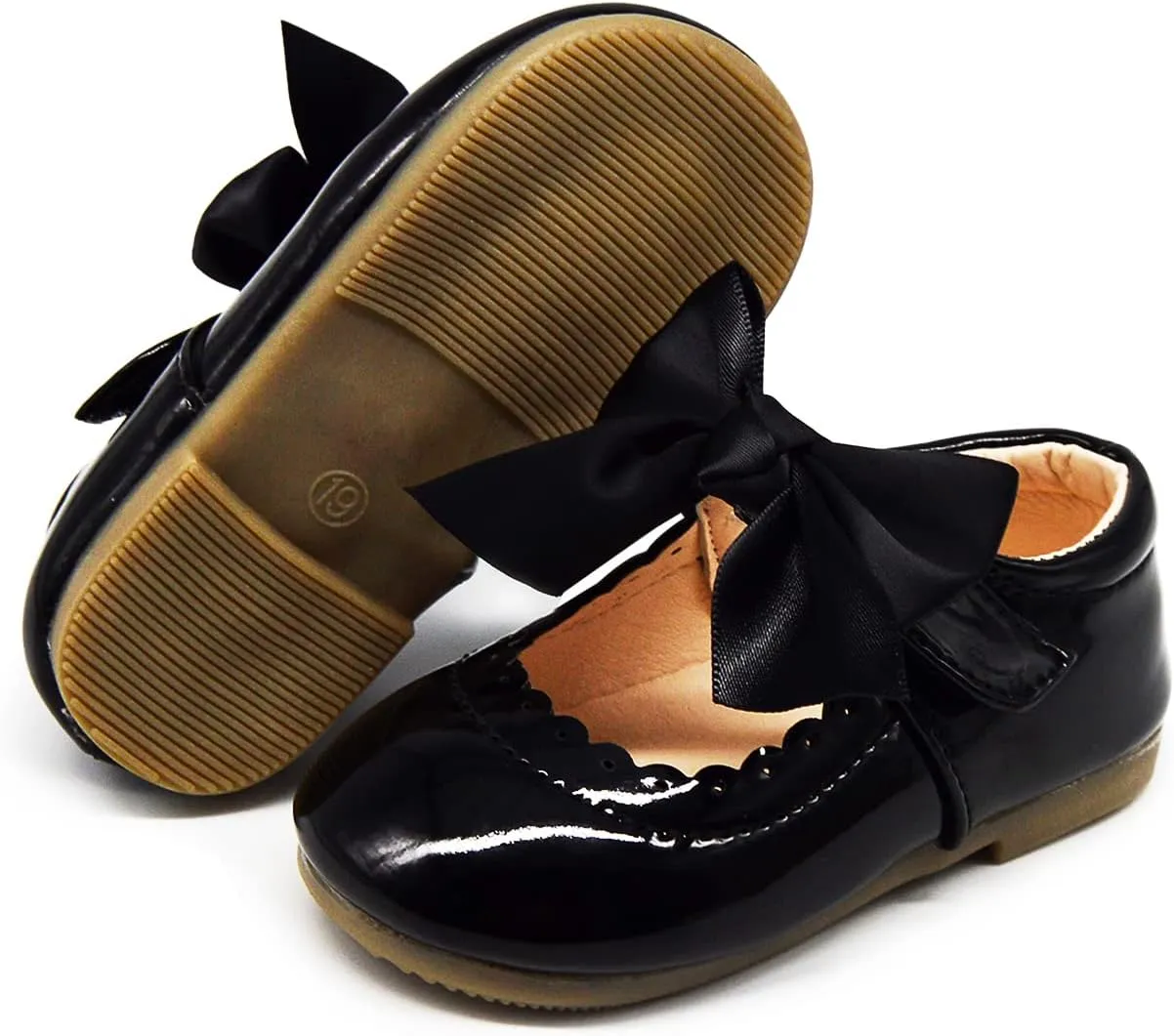 Timatego Toddler Baby Girls Dress Shoes Ballet Sparkle Wedding Party Princess Mary Jane Ballerina Flats Shoes for Girls