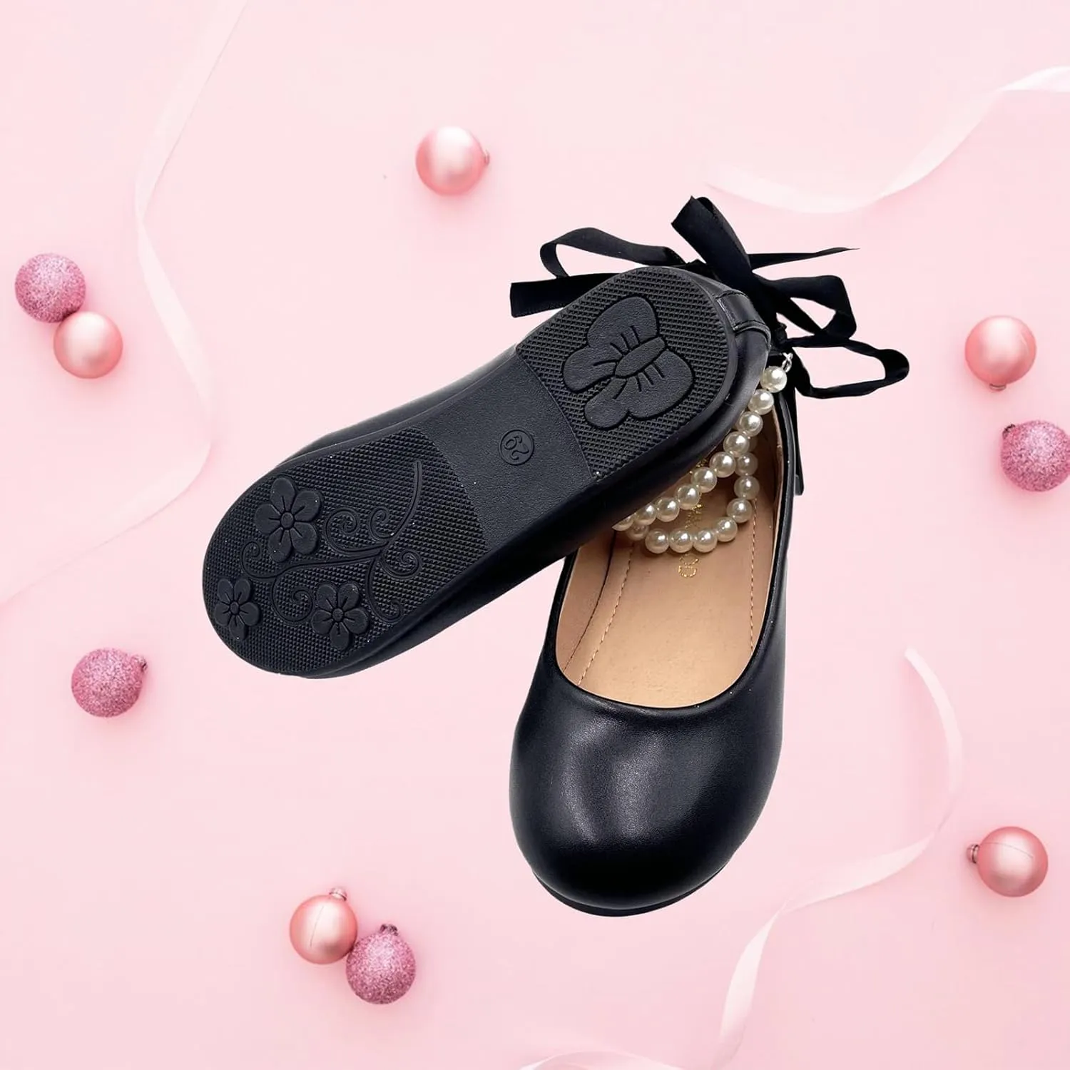 Toddler Flower Girl's Dress Shoes Mary Jane Ballet Shoes for Party,School, Birthday,Performance,Wedding