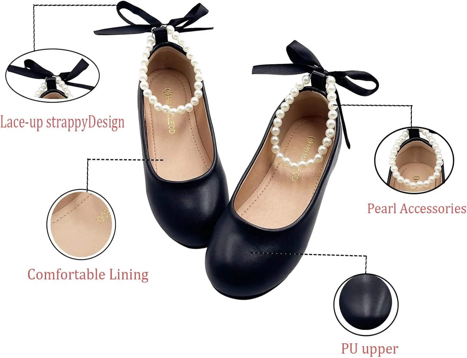 Toddler Flower Girl's Dress Shoes Mary Jane Ballet Shoes for Party,School, Birthday,Performance,Wedding