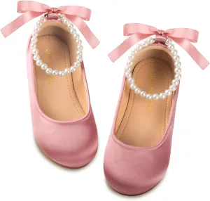 Toddler Flower Girl's Dress Shoes Mary Jane Ballet Shoes for Party,School, Birthday,Performance,Wedding