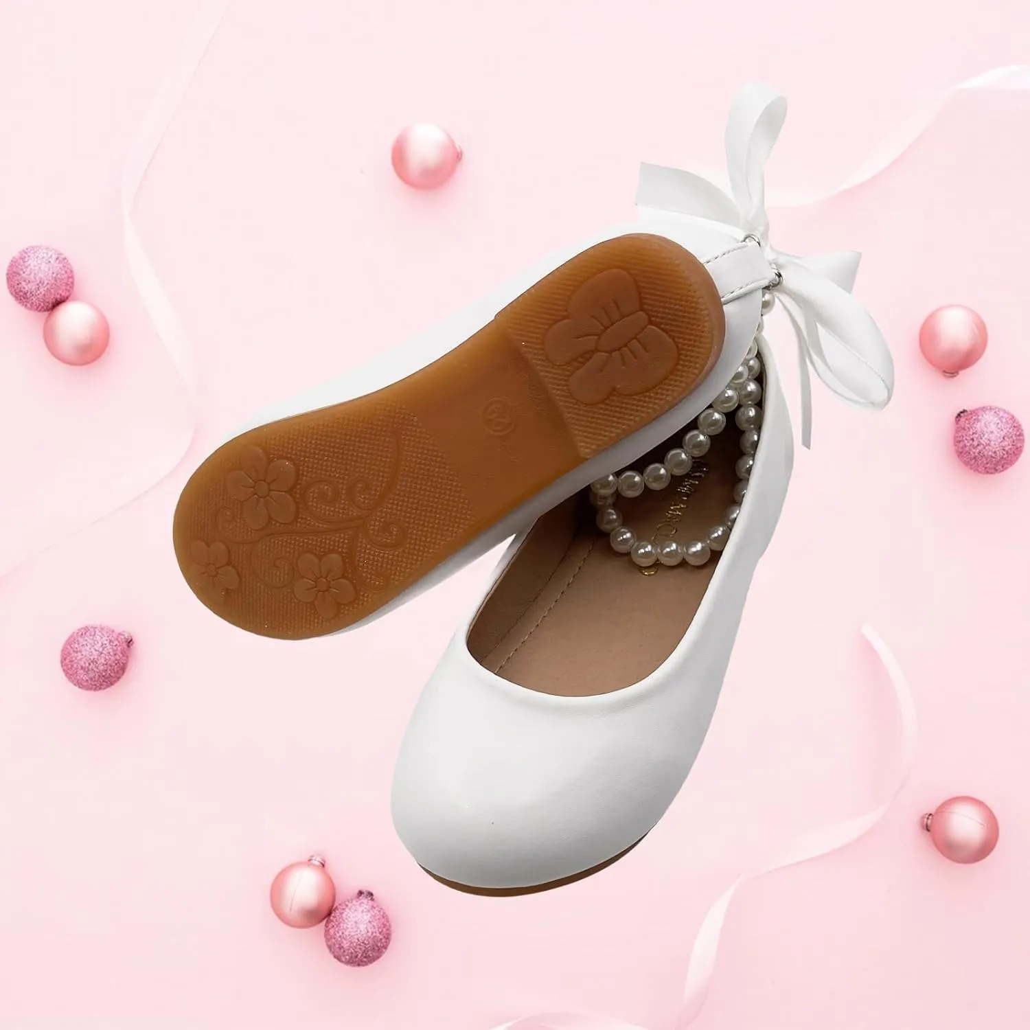 Toddler Flower Girl's Dress Shoes Mary Jane Ballet Shoes for Party,School, Birthday,Performance,Wedding