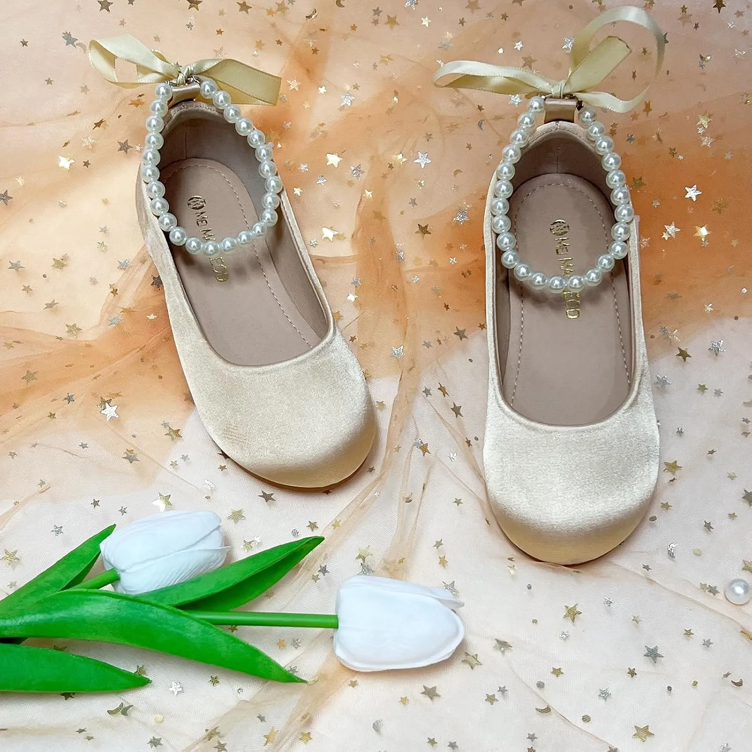 Toddler Flower Girl's Dress Shoes Mary Jane Ballet Shoes for Party,School, Birthday,Performance,Wedding