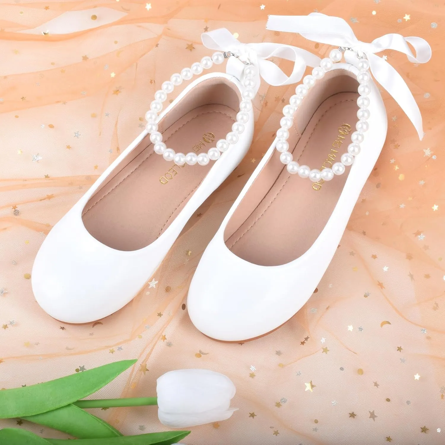 Toddler Flower Girl's Dress Shoes Mary Jane Ballet Shoes for Party,School, Birthday,Performance,Wedding