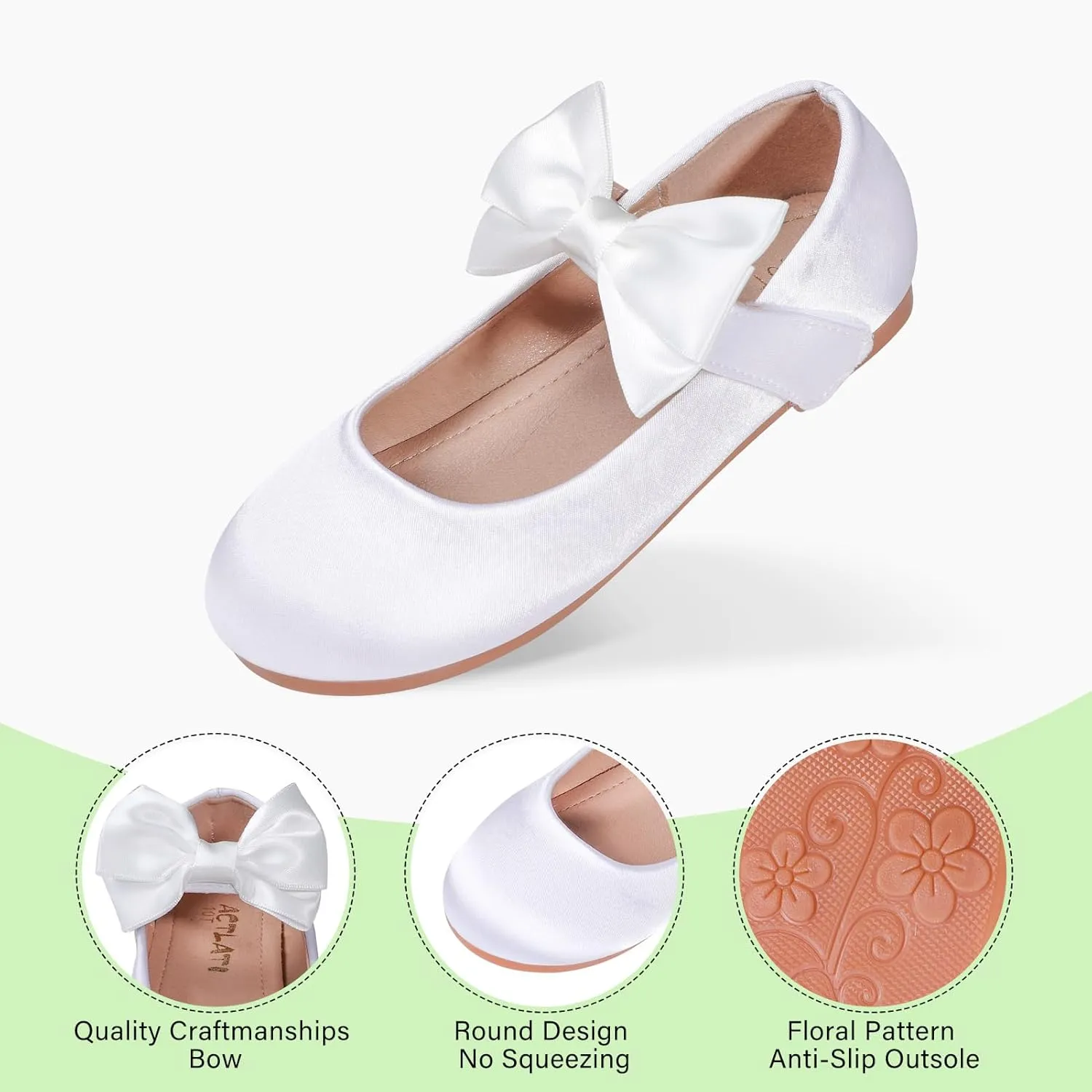 Toddler Girl Dress Shoes Flower Girl Bowknot Mary Jane Ballet Flats Wedding Party School Communion Princess Shoes