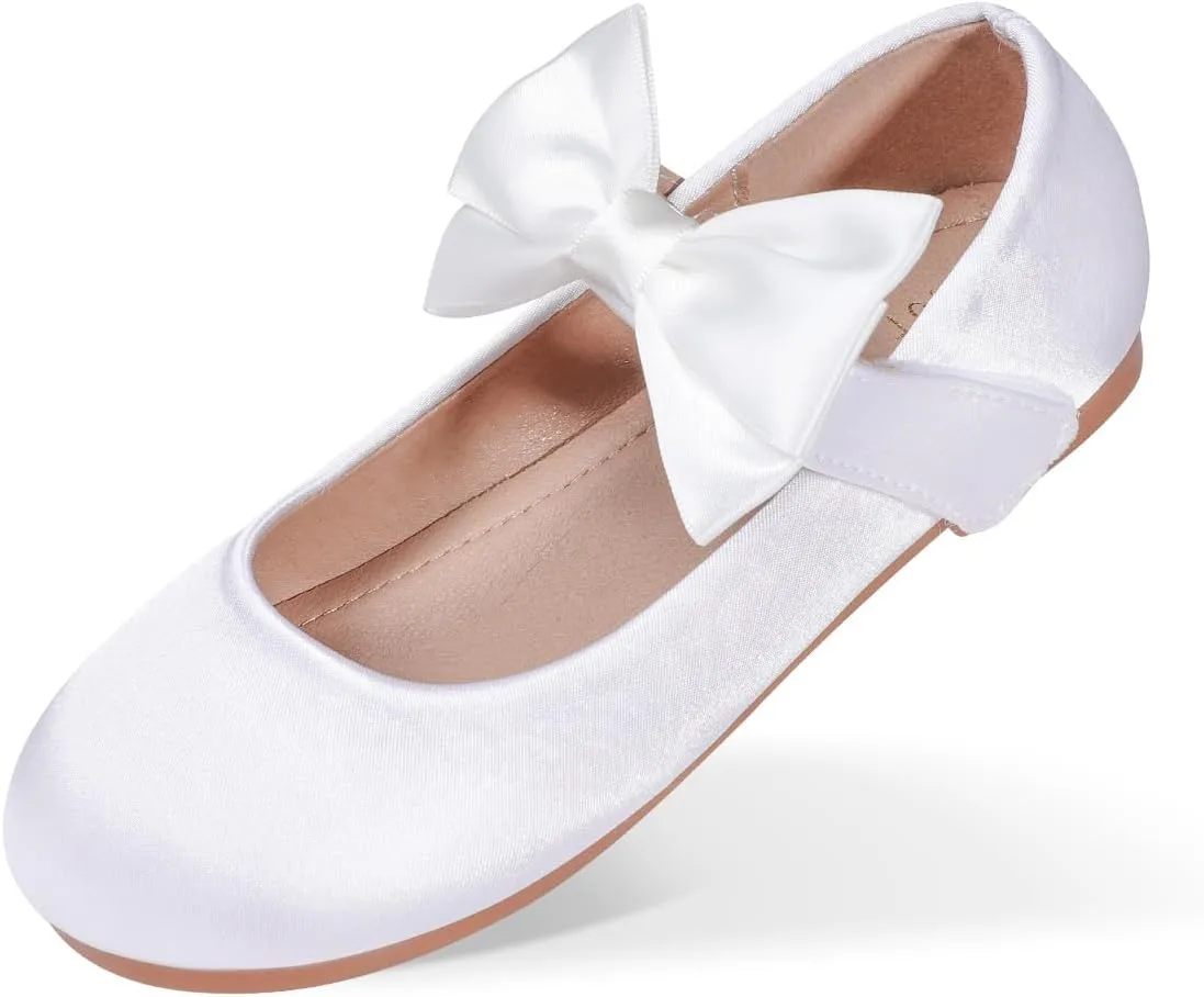 Toddler Girl Dress Shoes Flower Girl Bowknot Mary Jane Ballet Flats Wedding Party School Communion Princess Shoes