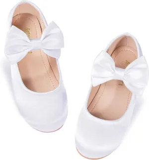 Toddler Girl Dress Shoes Flower Girl Bowknot Mary Jane Ballet Flats Wedding Party School Communion Princess Shoes
