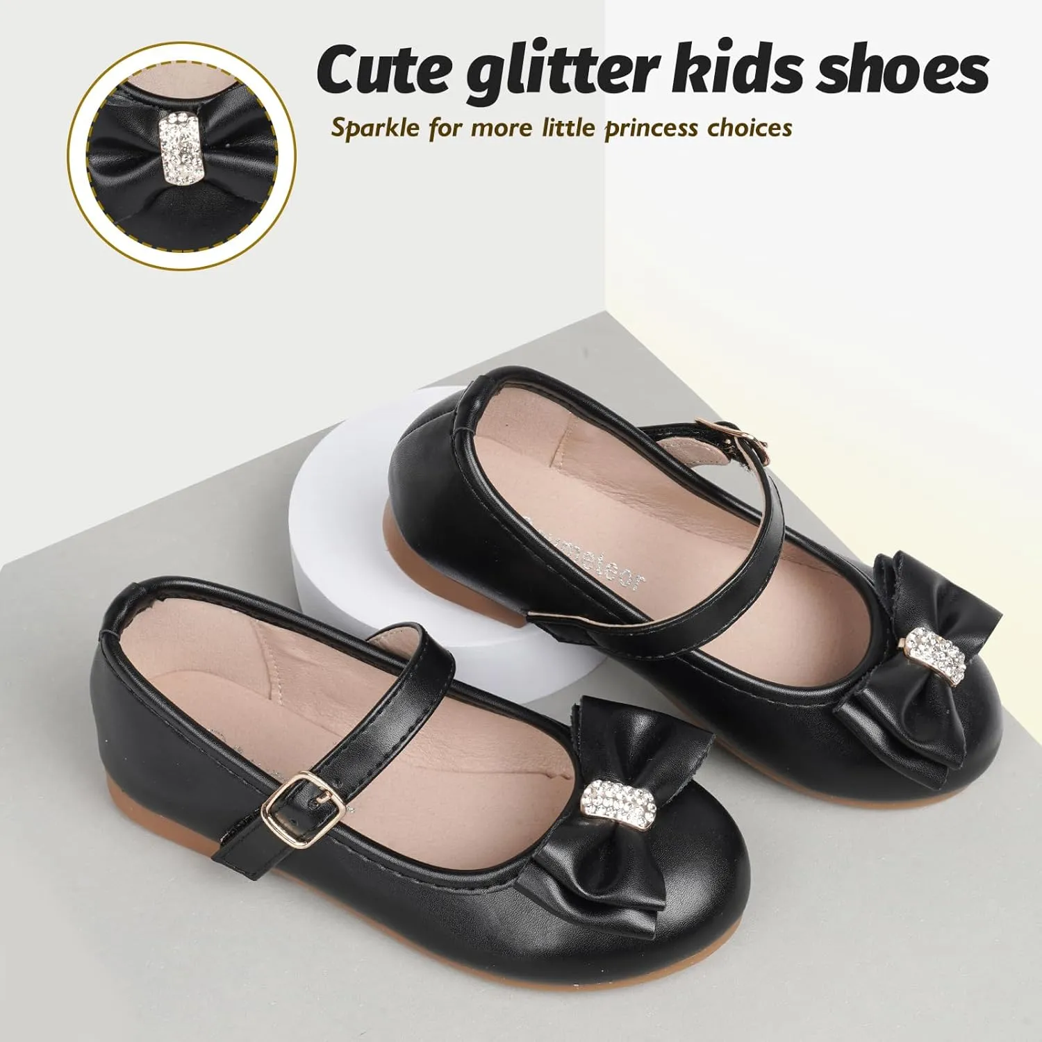 Toddler Girls Flats Mary Jane Shoes Flower Girl Dress Shoes School Wedding Party Ballet Flats for Little Kids