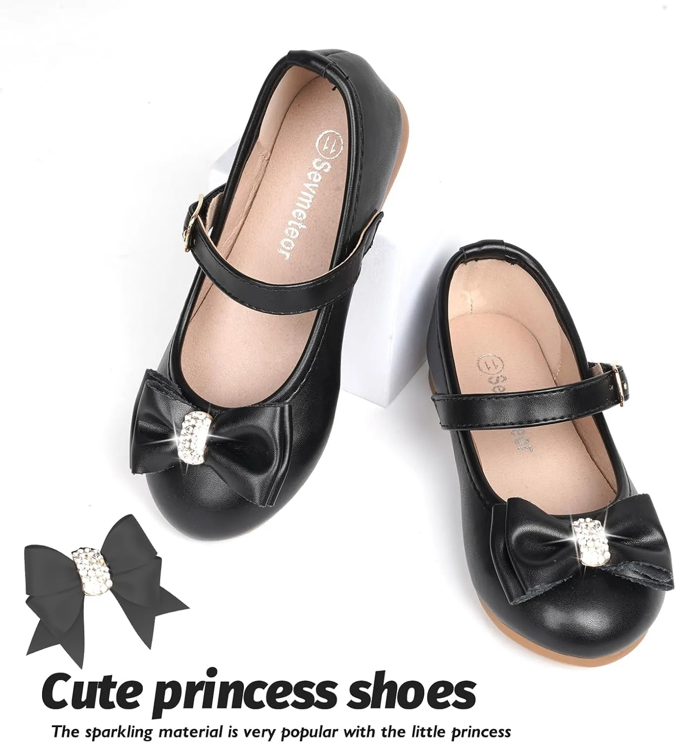 Toddler Girls Flats Mary Jane Shoes Flower Girl Dress Shoes School Wedding Party Ballet Flats for Little Kids