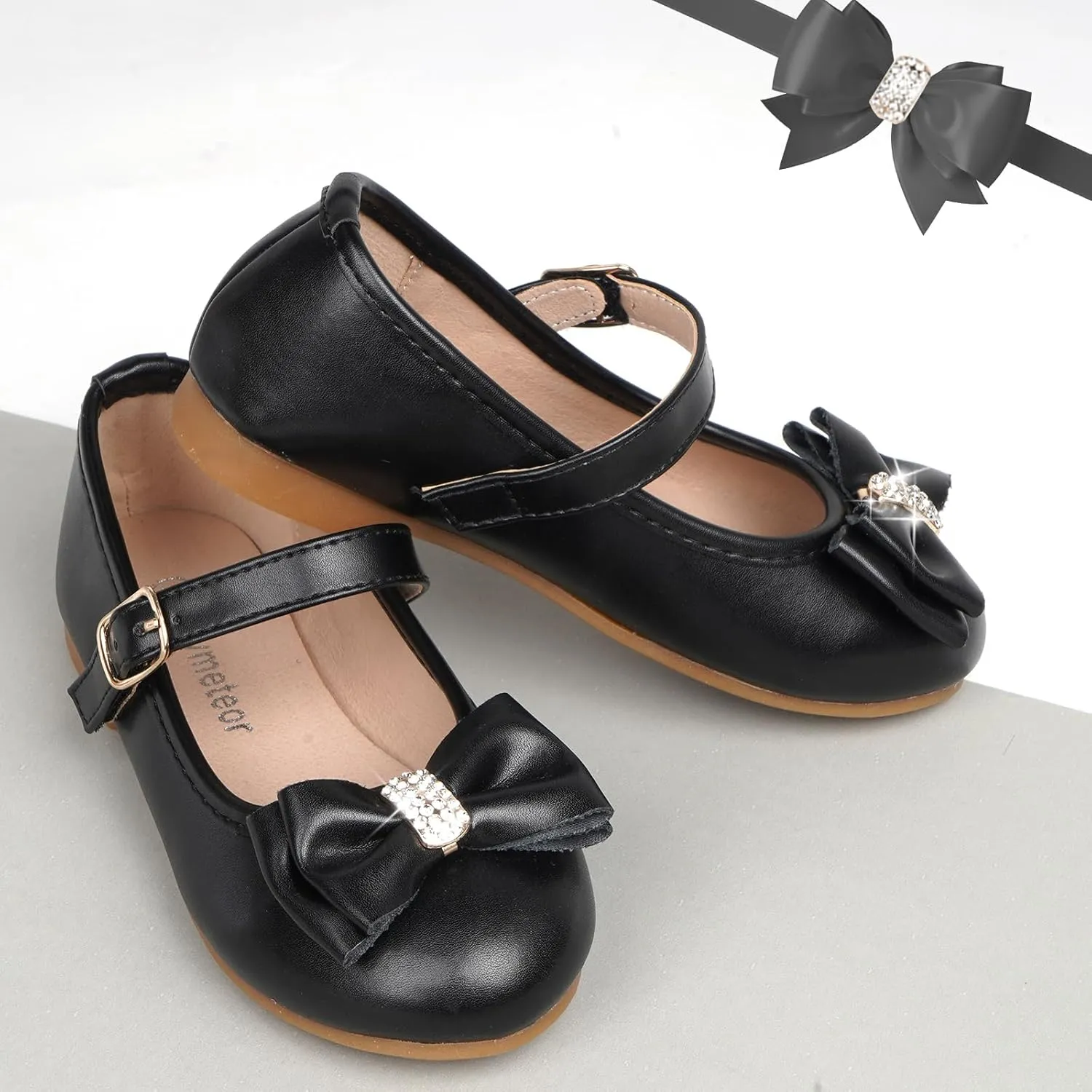 Toddler Girls Flats Mary Jane Shoes Flower Girl Dress Shoes School Wedding Party Ballet Flats for Little Kids